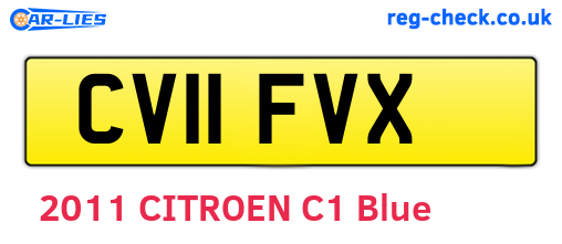 CV11FVX are the vehicle registration plates.