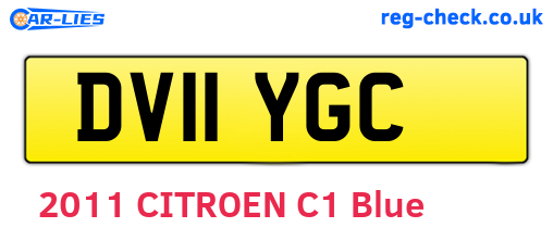 DV11YGC are the vehicle registration plates.