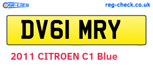 DV61MRY are the vehicle registration plates.