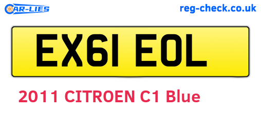 EX61EOL are the vehicle registration plates.