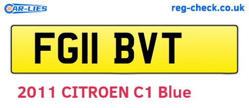 FG11BVT are the vehicle registration plates.