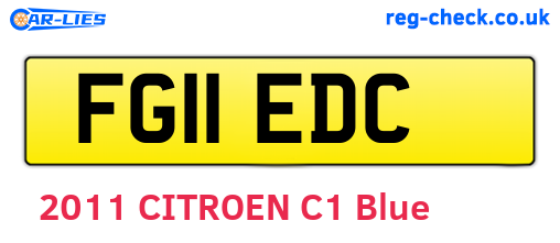 FG11EDC are the vehicle registration plates.