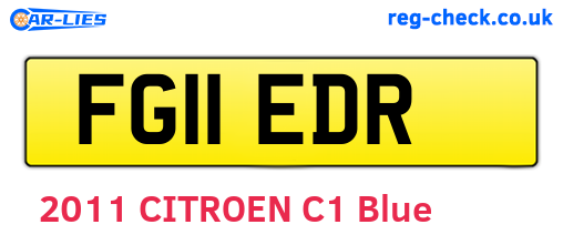 FG11EDR are the vehicle registration plates.