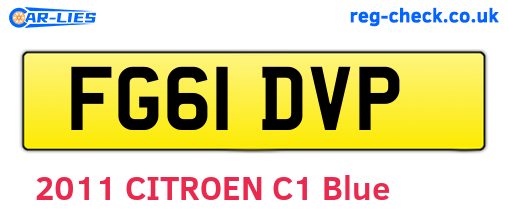 FG61DVP are the vehicle registration plates.