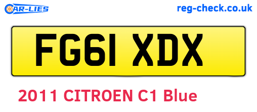 FG61XDX are the vehicle registration plates.