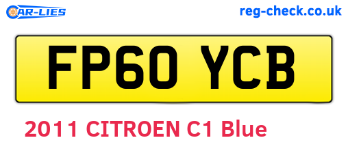 FP60YCB are the vehicle registration plates.