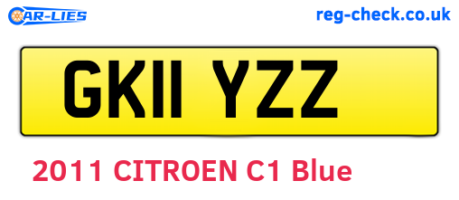 GK11YZZ are the vehicle registration plates.