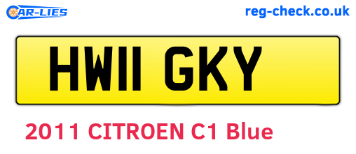 HW11GKY are the vehicle registration plates.