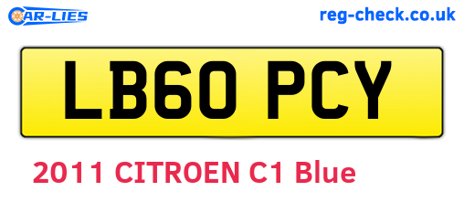 LB60PCY are the vehicle registration plates.