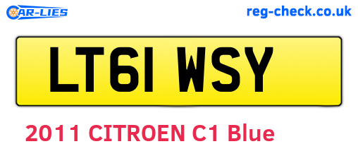 LT61WSY are the vehicle registration plates.