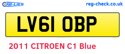 LV61OBP are the vehicle registration plates.