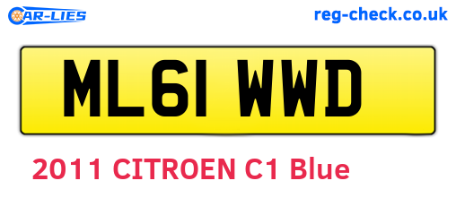 ML61WWD are the vehicle registration plates.
