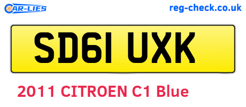 SD61UXK are the vehicle registration plates.
