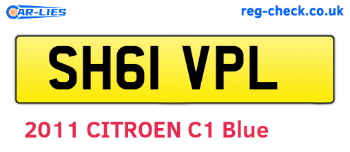 SH61VPL are the vehicle registration plates.
