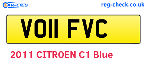 VO11FVC are the vehicle registration plates.