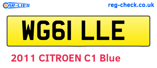 WG61LLE are the vehicle registration plates.