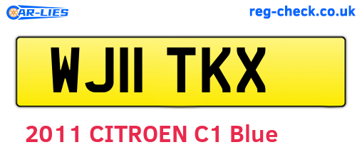 WJ11TKX are the vehicle registration plates.