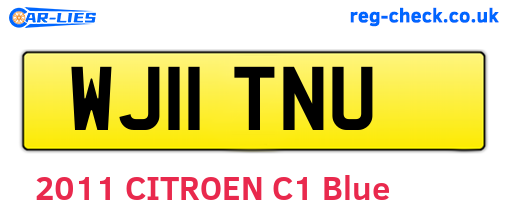 WJ11TNU are the vehicle registration plates.