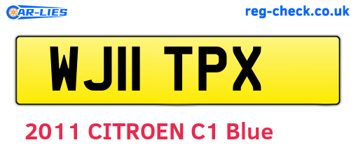 WJ11TPX are the vehicle registration plates.