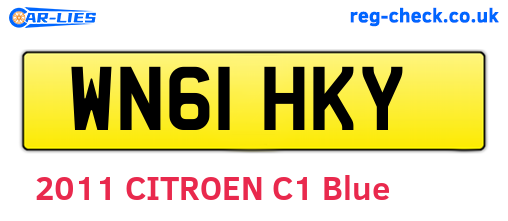 WN61HKY are the vehicle registration plates.