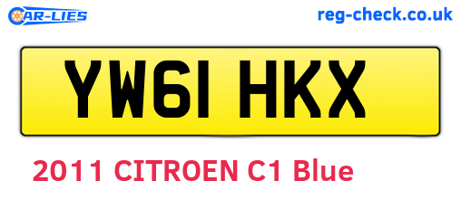 YW61HKX are the vehicle registration plates.
