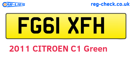 FG61XFH are the vehicle registration plates.