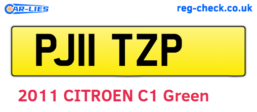 PJ11TZP are the vehicle registration plates.