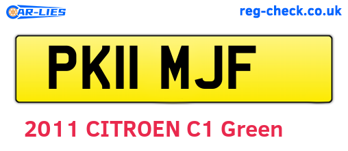 PK11MJF are the vehicle registration plates.