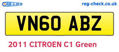 VN60ABZ are the vehicle registration plates.