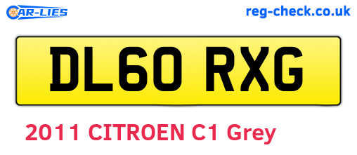 DL60RXG are the vehicle registration plates.