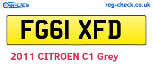 FG61XFD are the vehicle registration plates.