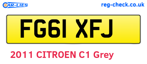 FG61XFJ are the vehicle registration plates.