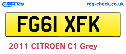 FG61XFK are the vehicle registration plates.