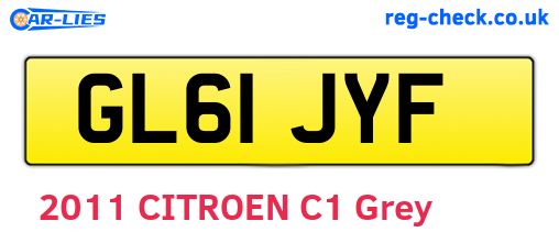 GL61JYF are the vehicle registration plates.