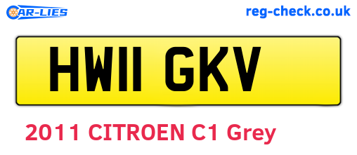 HW11GKV are the vehicle registration plates.