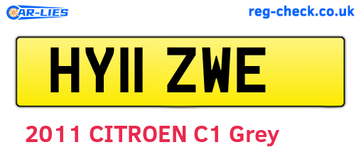 HY11ZWE are the vehicle registration plates.