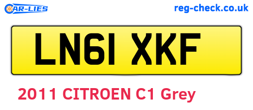 LN61XKF are the vehicle registration plates.