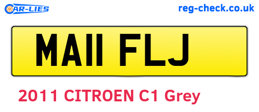 MA11FLJ are the vehicle registration plates.