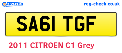 SA61TGF are the vehicle registration plates.