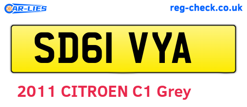 SD61VYA are the vehicle registration plates.