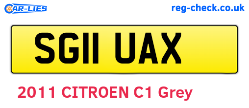 SG11UAX are the vehicle registration plates.