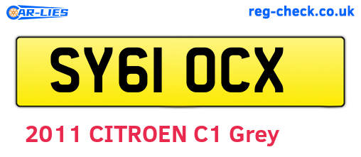 SY61OCX are the vehicle registration plates.