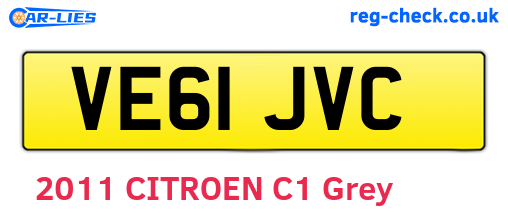 VE61JVC are the vehicle registration plates.