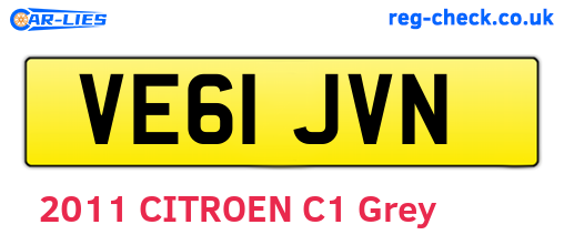 VE61JVN are the vehicle registration plates.