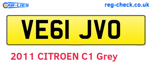 VE61JVO are the vehicle registration plates.