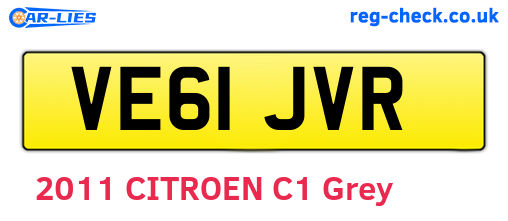 VE61JVR are the vehicle registration plates.