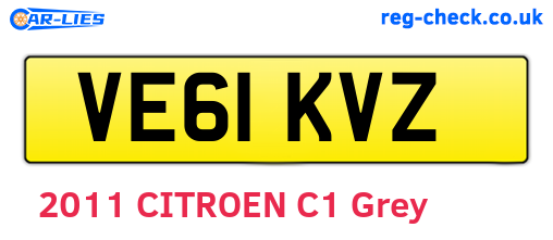 VE61KVZ are the vehicle registration plates.