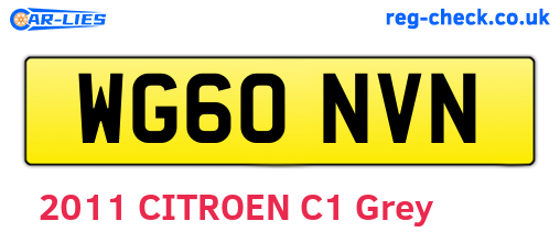 WG60NVN are the vehicle registration plates.