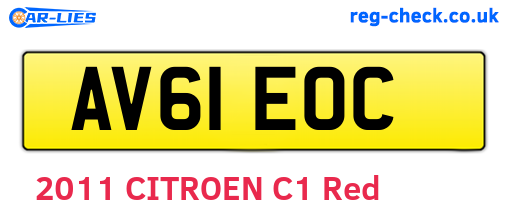 AV61EOC are the vehicle registration plates.