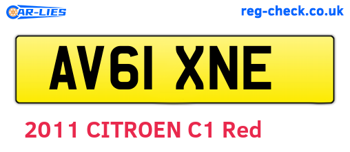 AV61XNE are the vehicle registration plates.